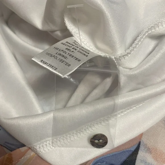 Entro Womens Large Floral Boho Preppy Pastel Long Sleeve Split Neck Tiered Dress - Picture 10 of 14